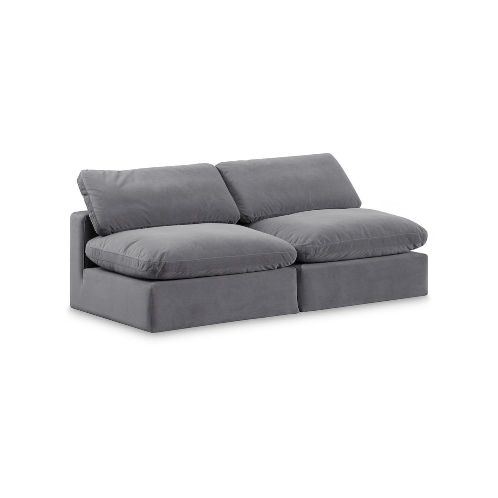 Comfy Grey Velvet Modular Sofa