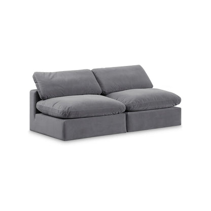 Comfy Grey Velvet Modular Sofa