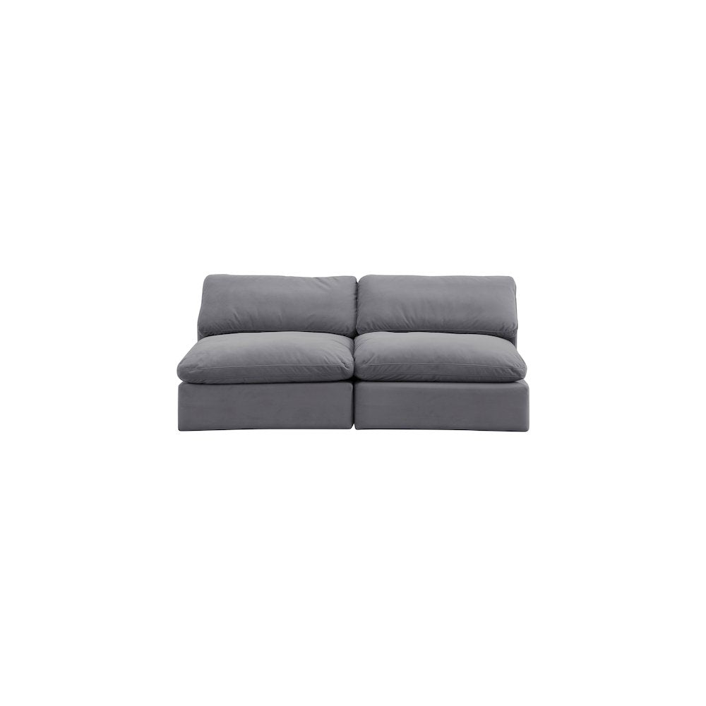 Comfy Grey Velvet Modular Sofa