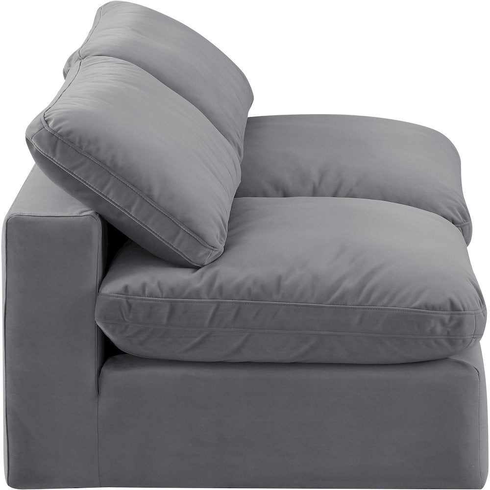 Comfy Grey Velvet Modular Sofa