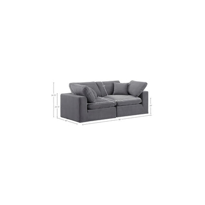 Comfy Grey Velvet Modular Sofa