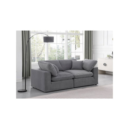 Comfy Grey Velvet Modular Sofa