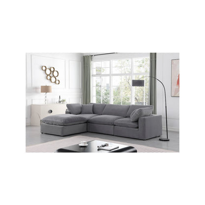 Comfy Grey Velvet Modular Sectional