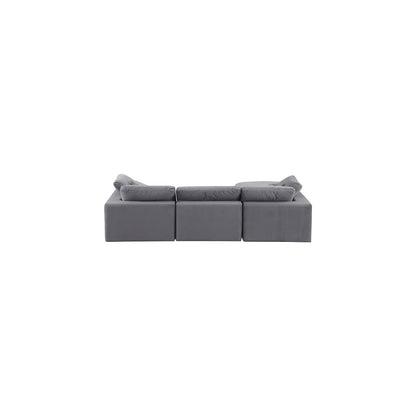 Comfy Grey Velvet Modular Sectional