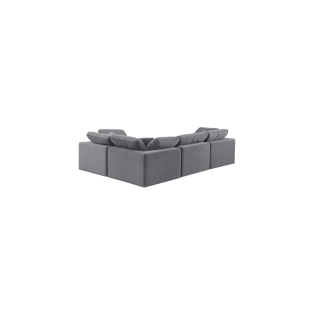 Comfy Grey Velvet Modular Sectional