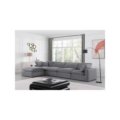 Comfy Grey Velvet Modular Sectional