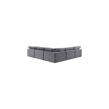 Comfy Grey Velvet Modular Sectional