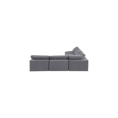 Comfy Grey Velvet Modular Sectional