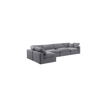 Comfy Grey Velvet Modular Sectional