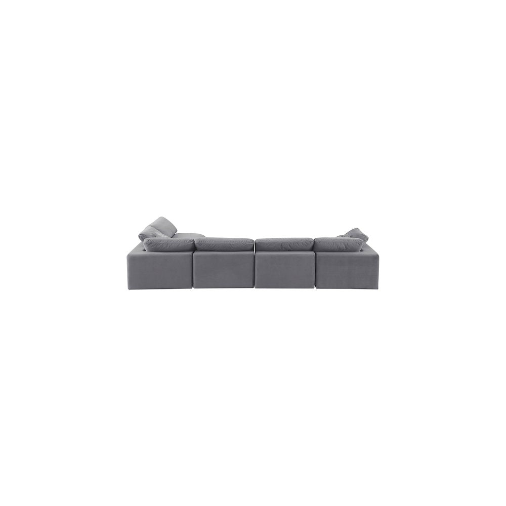 Comfy Grey Velvet Modular Sectional