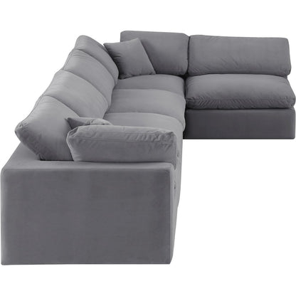Comfy Grey Velvet Modular Sectional