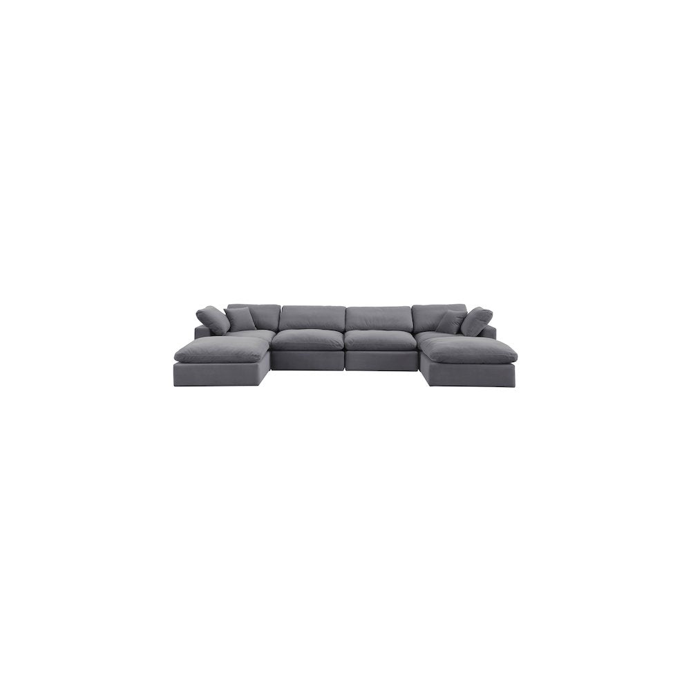 Comfy Grey Velvet Modular Sectional