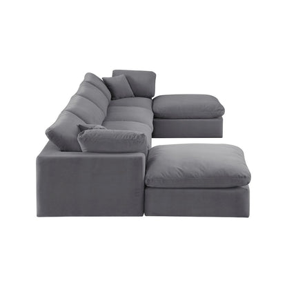 Comfy Grey Velvet Modular Sectional