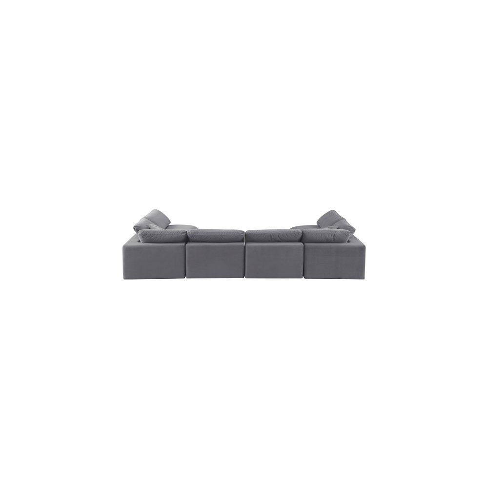 Comfy Grey Velvet Modular Sectional