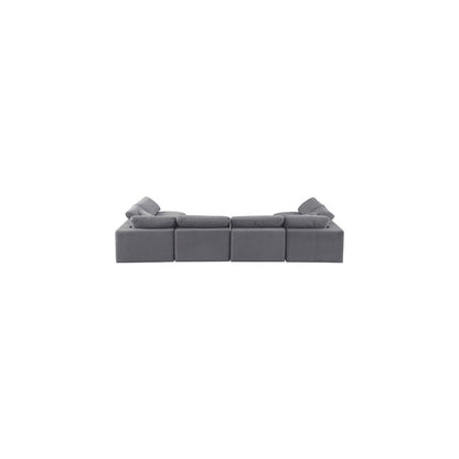 Comfy Grey Velvet Modular Sectional