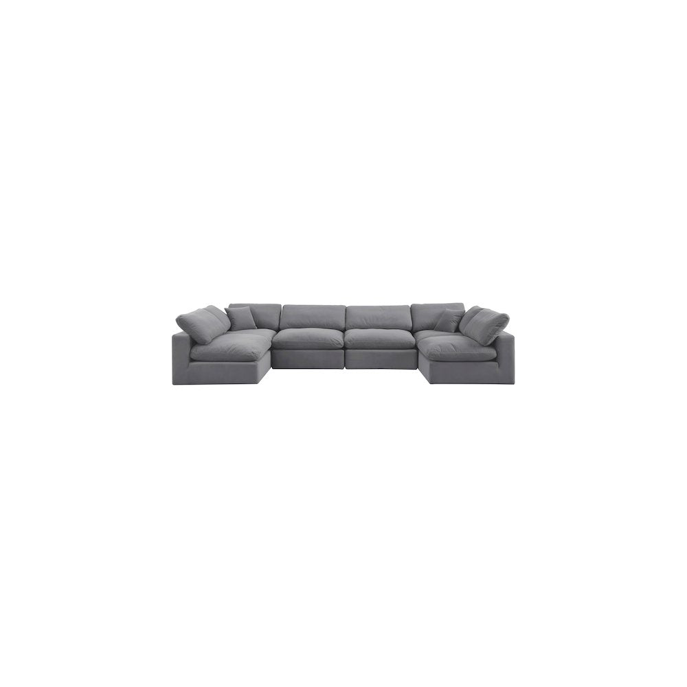 Comfy Grey Velvet Modular Sectional