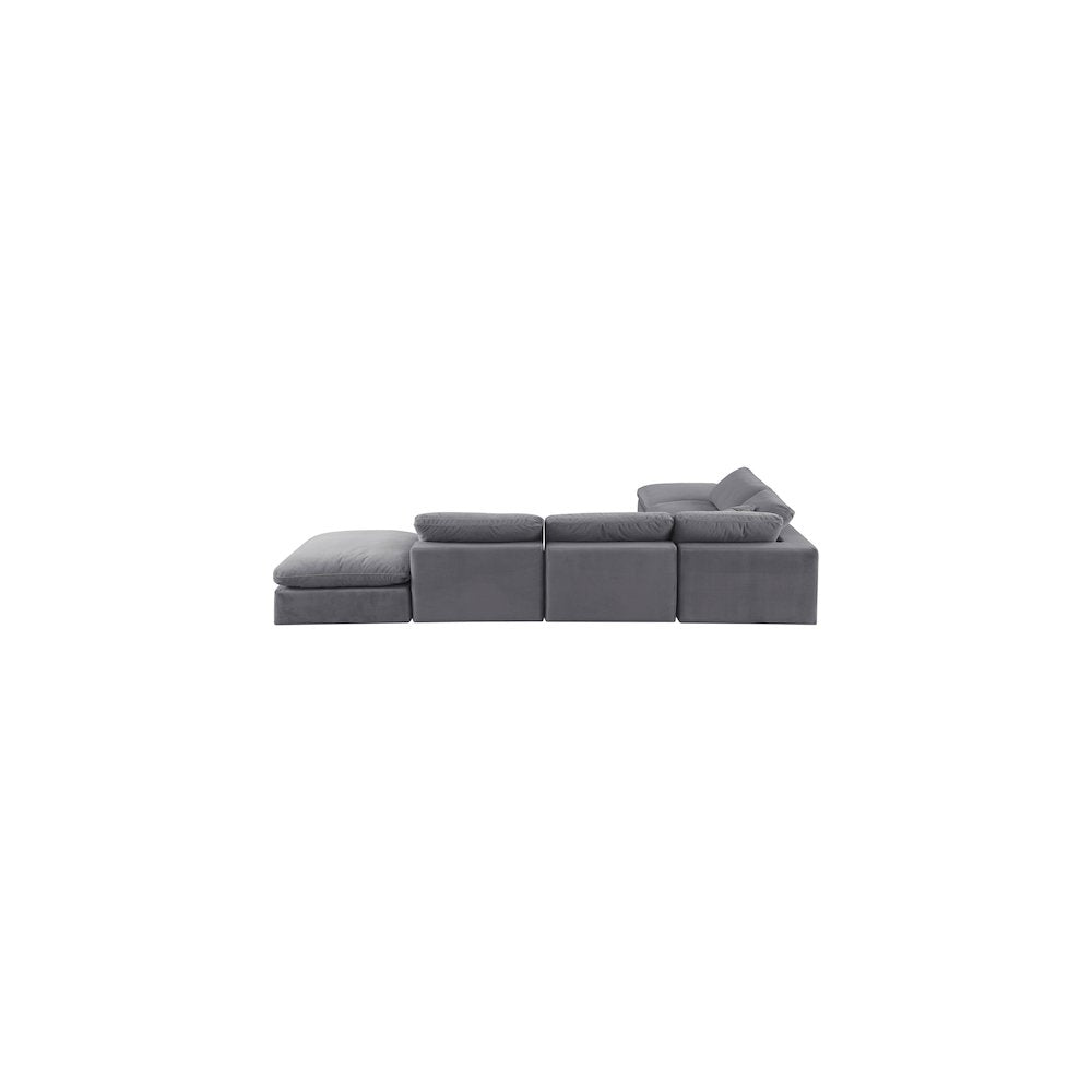 Comfy Grey Velvet Modular Sectional