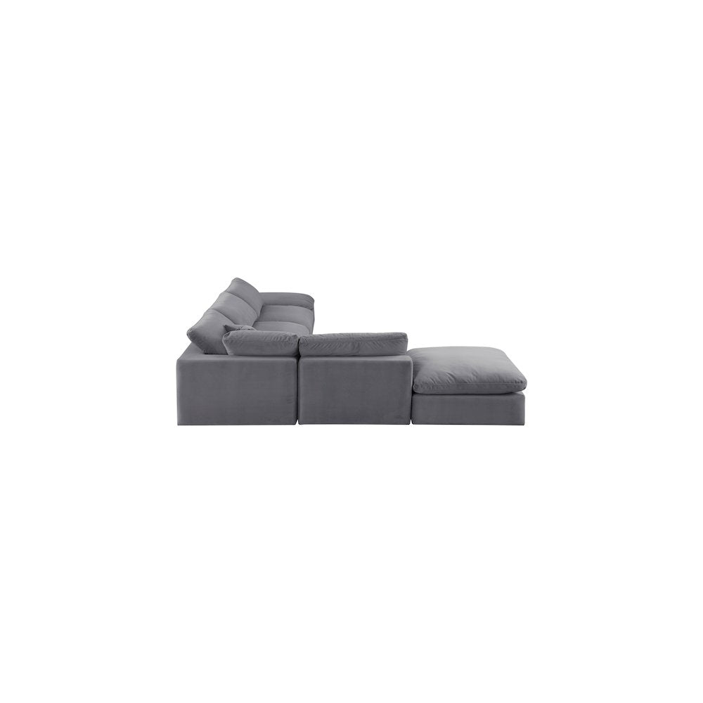Comfy Grey Velvet Modular Sectional