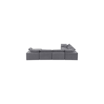 Comfy Grey Velvet Modular Sectional