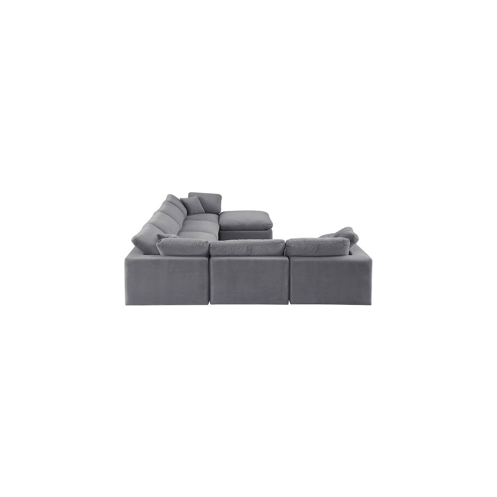 Comfy Grey Velvet Modular Sectional