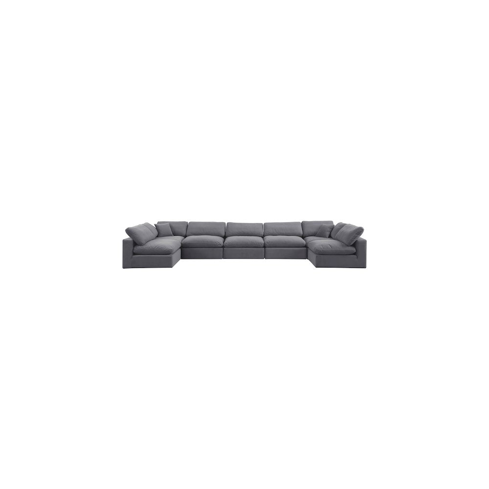 Comfy Grey Velvet Modular Sectional