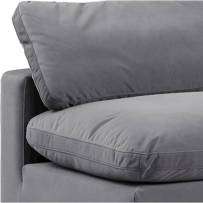 Comfy Grey Velvet Modular Sectional