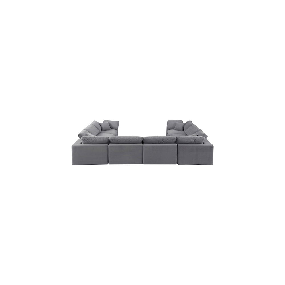 Comfy Grey Velvet Modular Sectional