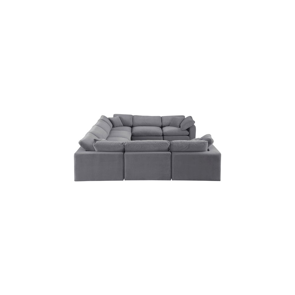 Comfy Grey Velvet Modular Sectional