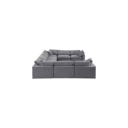 Comfy Grey Velvet Modular Sectional