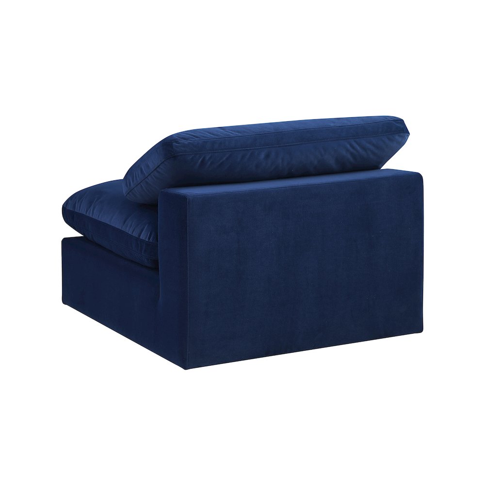 Comfy Navy Velvet Modular Armless Chair