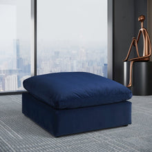 Comfy Navy Velvet Modular Ottoman