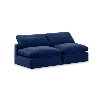 Comfy Navy Velvet Modular Sofa