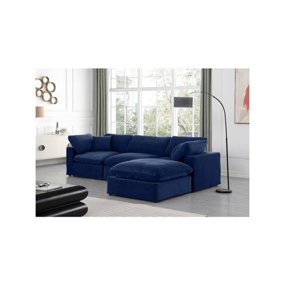 Comfy Navy Velvet Modular Sectional