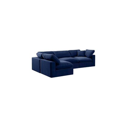 Comfy Navy Velvet Modular Sectional