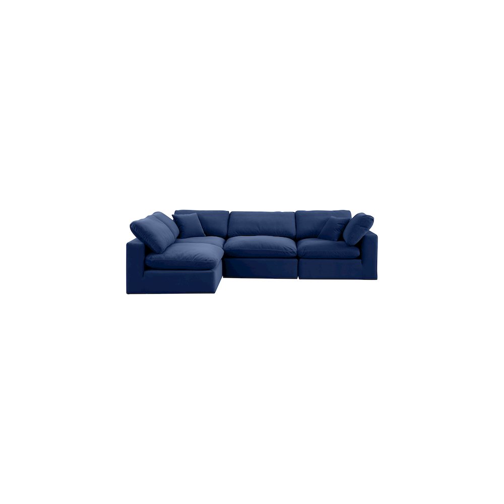 Comfy Navy Velvet Modular Sectional