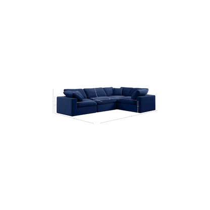Comfy Navy Velvet Modular Sectional