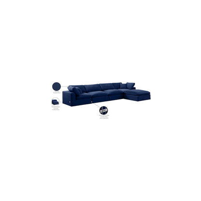 Comfy Navy Velvet Modular Sectional