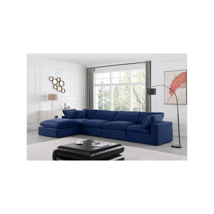 Comfy Navy Velvet Modular Sectional