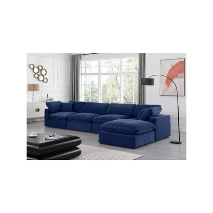 Comfy Navy Velvet Modular Sectional
