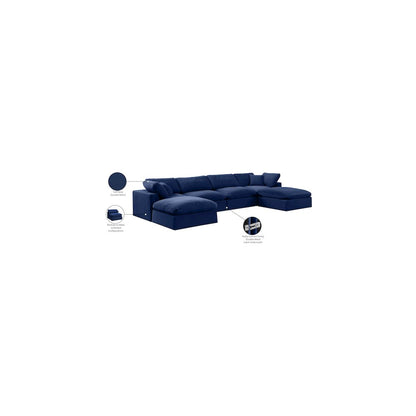 Comfy Navy Velvet Modular Sectional