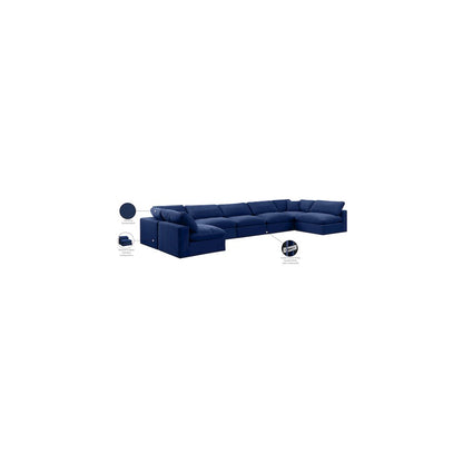 Comfy Navy Velvet Modular Sectional