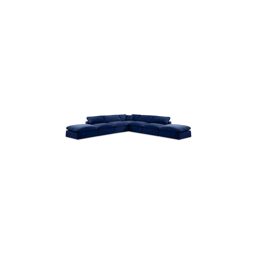 Comfy Navy Velvet Modular Sectional