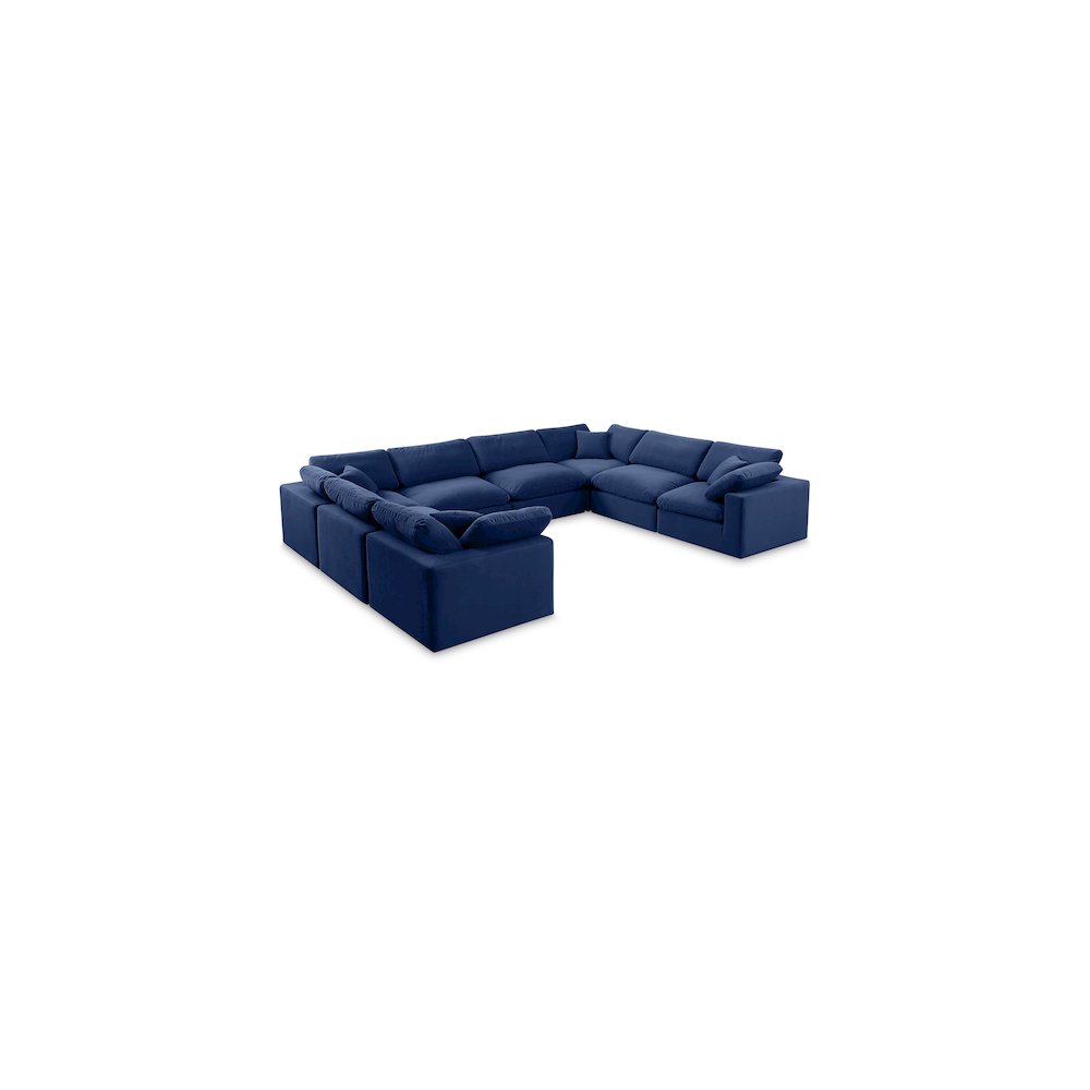 Comfy Navy Velvet Modular Sectional