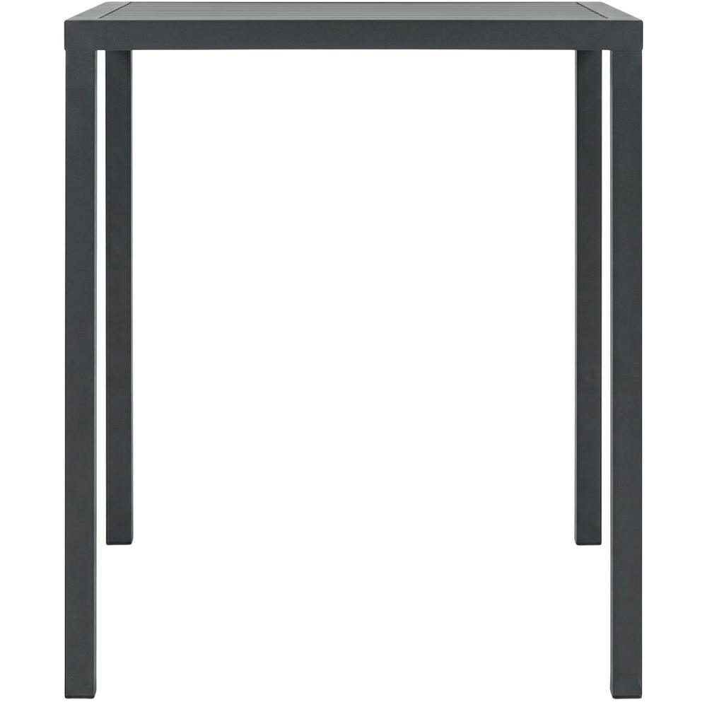 Contemporary Outdoor Square Bar Table In Grey Finish With Durable Material