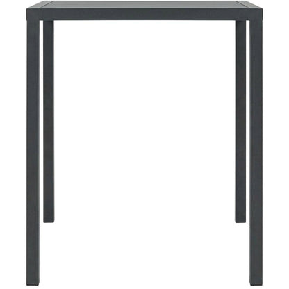 Contemporary Outdoor Square Bar Table In Grey Finish With Durable Material