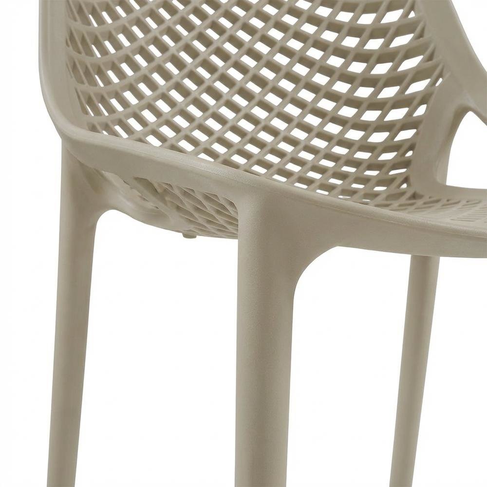 Taupe Outdoor Patio Dining Chair Set Of 4 With Uv-Resistant Finish