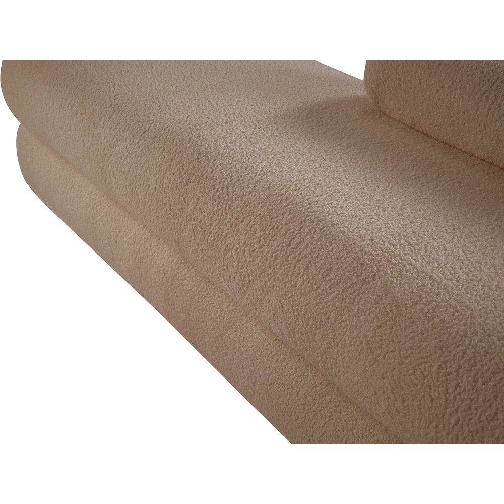Kennedy Beige Faux Shearling Teddy Fabric Bench