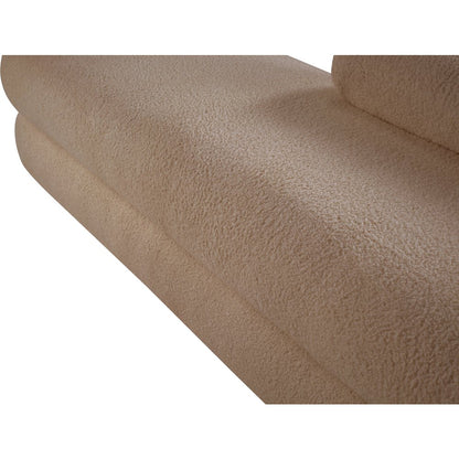 Kennedy Beige Faux Shearling Teddy Fabric Bench