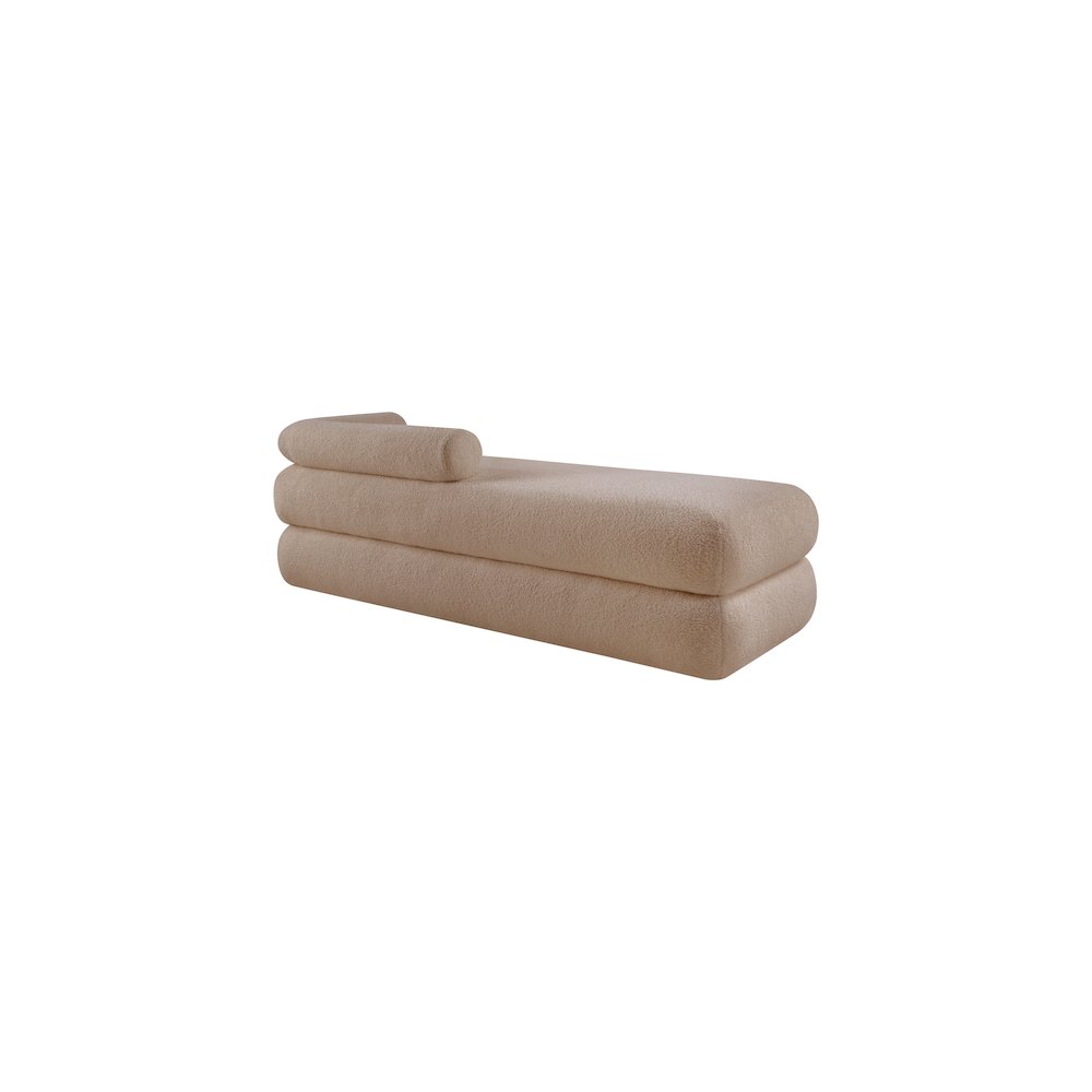 Kennedy Beige Faux Shearling Teddy Fabric Bench