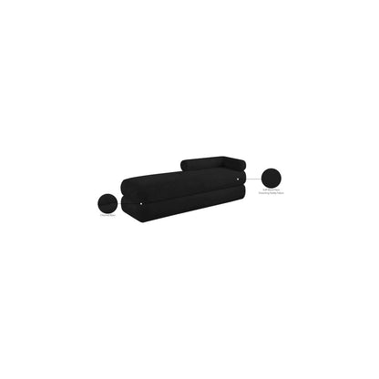 Kennedy Black Faux Shearling Teddy Fabric Bench